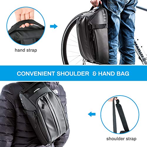 8L Waterproof Rear Bike Rack Bag (Black)