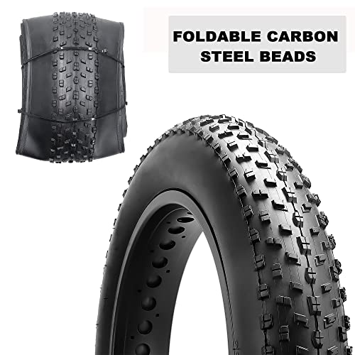 MOHEGIA Fat Tire,20 x 4.0 inch Fat Bike Tire,Folding Bead Electric Bike Tires,Compatible Wide Mountain Snow Bicycle
