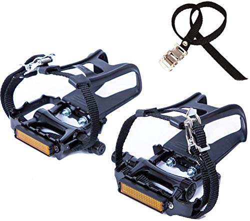 Multi-Purpose Spin Bike Pedals with Straps