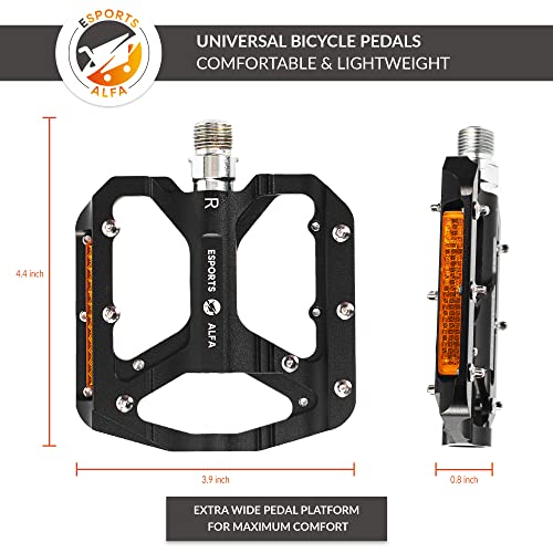 Lightweight Non-Slip Bike Pedals with Reflectors