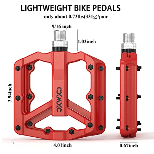 Lightweight Nylon Fiber MTB Pedals with Anti-Skid Nails