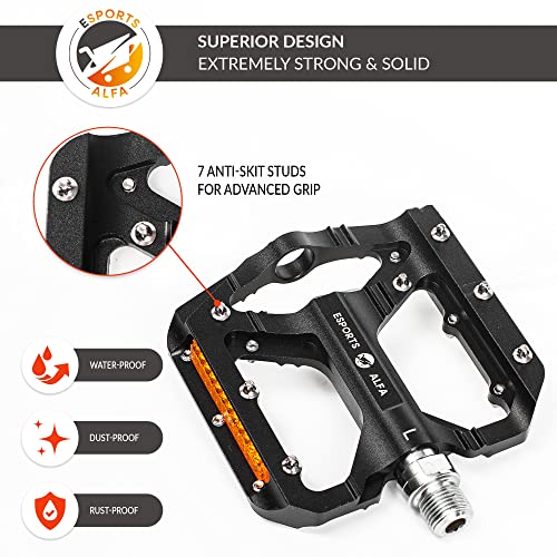 Lightweight Non-Slip Bike Pedals with Reflectors