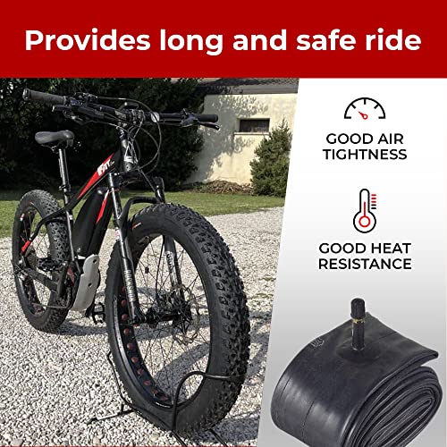 Fincci Fat Bike Inner Tubes 26 x 4.0 Pair 48mm Schrader Valve for Fat Electric Bicycle - Pack of 2 26x4.0 Fat Tire Bike Tube