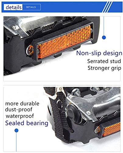 Multi-Purpose Spin Bike Pedals with Straps