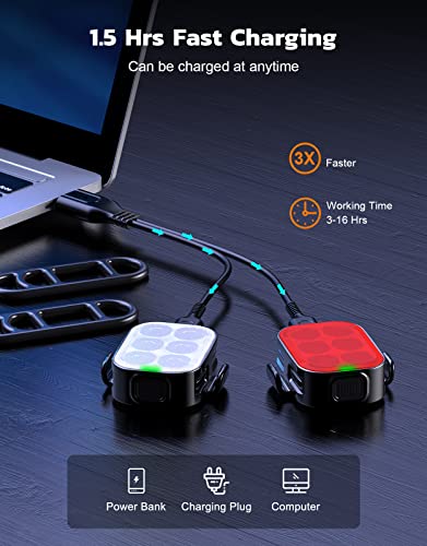 Ultra-slim rechargeable bike lights with 10 modes