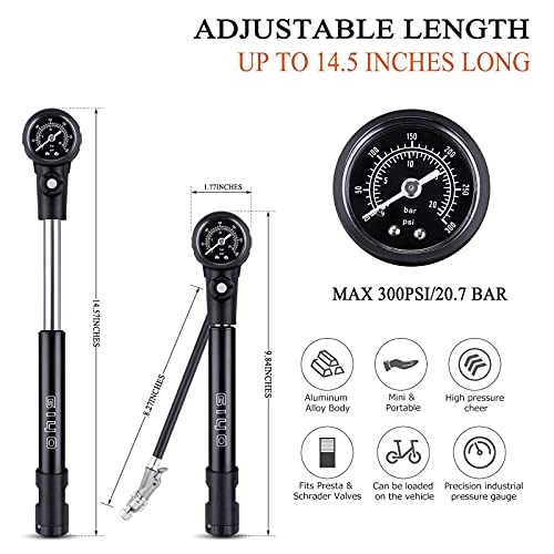 Mini 2-in-1 Bike Pump with Pressure Gauge