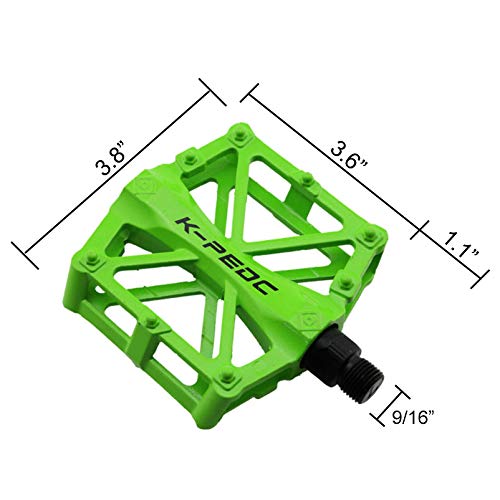 Lightweight Sealed Bearing Road Bike Pedals (Green)