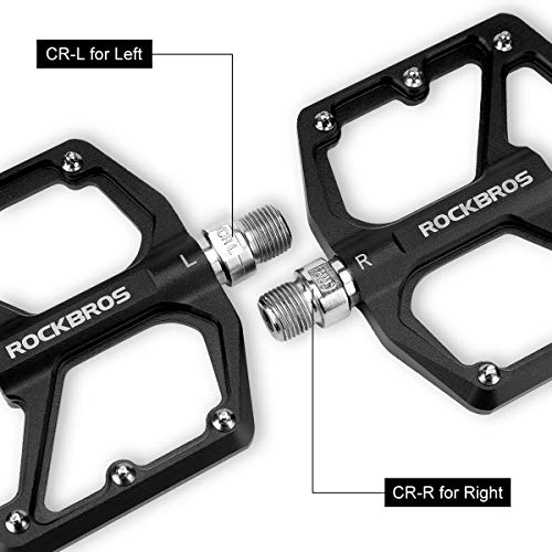 ROCKBROS Aluminum MTB Flat Pedals 9/16" Bearing