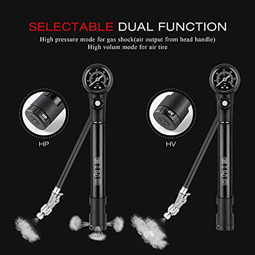 Mini 2-in-1 Bike Pump with Pressure Gauge