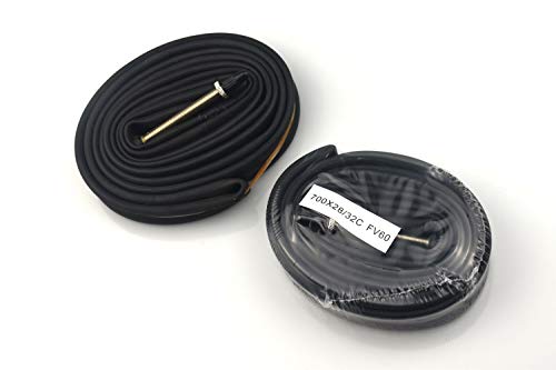 FANSPRO 2 Pack 700 x 28-32c Road Bike Inner Tubes, 60mm Presta Valve Premium Quality Butyl Inner Tube with 2 Tire Levers
