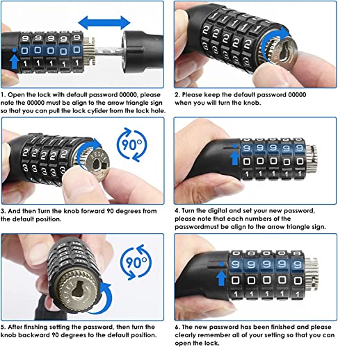 Heavy Duty Cycle Chain Lock with 5 Digits