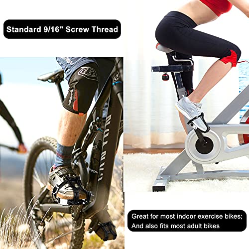 Alloy Bike Pedals with Toe Clips and Straps