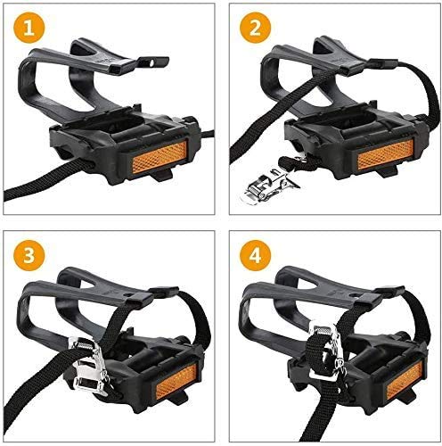 Multi-Purpose Spin Bike Pedals with Straps