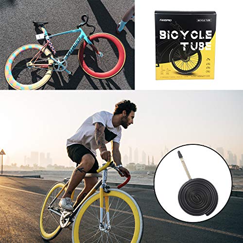 FANSPRO 2 Pack 700 x 28-32c Road Bike Inner Tubes, 60mm Presta Valve Premium Quality Butyl Inner Tube with 2 Tire Levers