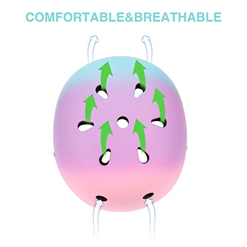 ZLEIOUY Kids Adjustable Helmet,Toddler Skateboard Helmets for Ages 2-3-5-8-14 Years Boys Girls, Multi-Sport Safety Cycling Skating Scooter Helmet