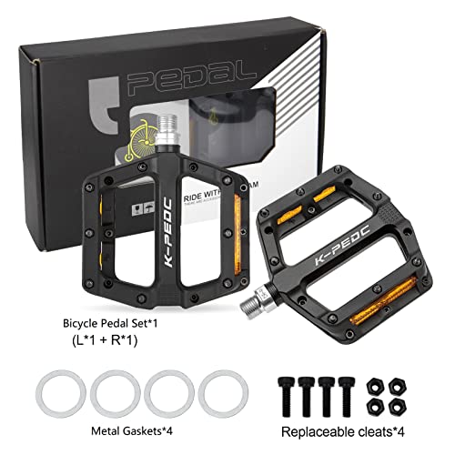 Reflective Road/MTB Bike Pedals (Black)