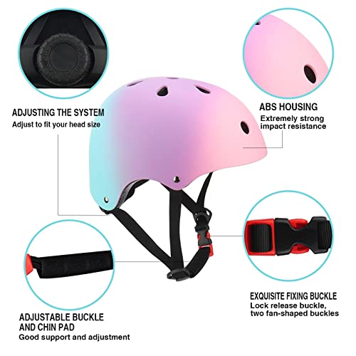 ZLEIOUY Kids Adjustable Helmet,Toddler Skateboard Helmets for Ages 2-3-5-8-14 Years Boys Girls, Multi-Sport Safety Cycling Skating Scooter Helmet