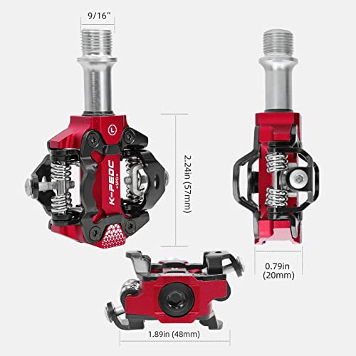 Dual-Sided Lightweight MTB Clipless Pedals with Cleats