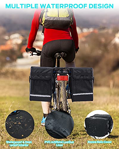 Sportneer Bike Panniers with Large Pockets & Hooks