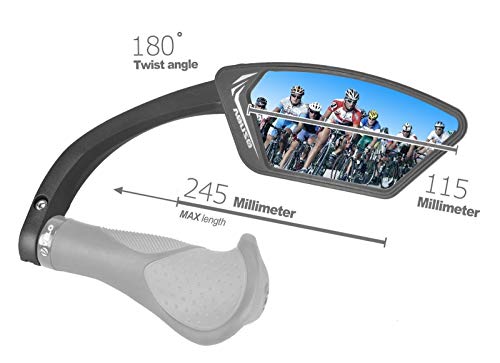 Blue Lens Bike Handlebar Mirror - Crystal Clear View