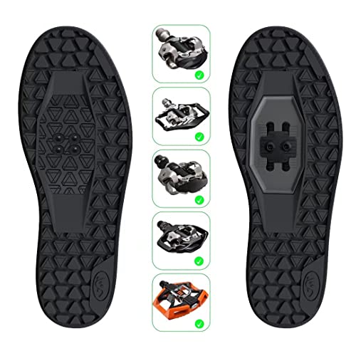 SANDUGO MTB Mountain Bike Cycling Shoes for Men,2 Bolts Suitable All SPD Pedals(XC/AM), Compatible with Peloton Lightweight and Comfortable,Black