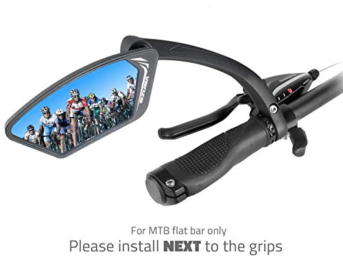Blue Lens Bike Handlebar Mirror - Crystal Clear View
