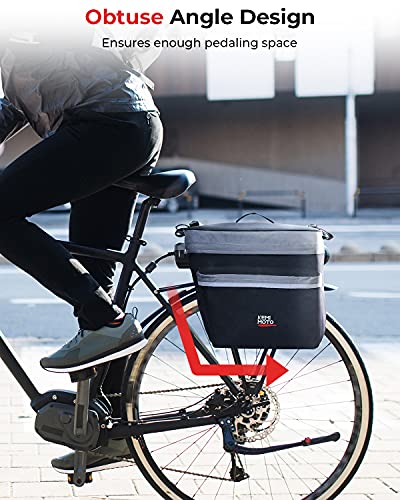 30L Water-Resistant Rear Rack Bike Bag, Grey