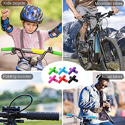 Bike Handlebar Grips with Tassel Streamers, Non-Slip Soft Rubber Bike Handle Grips for Kids and Girls Boys, Mountain Bike MTB BMX Scooter Cruiser Bicycle Repair Replacement Parts