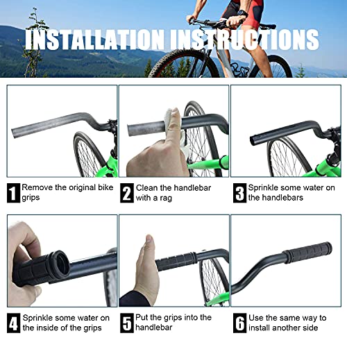 Bike Handlebar Grips with Tassel Streamers, Non-Slip Soft Rubber Bike Handle Grips for Kids and Girls Boys, Mountain Bike MTB BMX Scooter Cruiser Bicycle Repair Replacement Parts