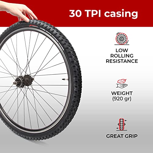 Fincci Pair 29 x 2.10 Inch Bike Tire 52-622 Foldable Tires with 1mm Anti Puncture Proof Protection for MTB Mountain Gravel Hybrid Bike Bicycle - Pack of 2