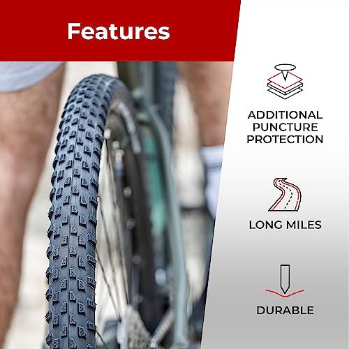 Fincci Pair 29 x 2.10 Inch Bike Tire 52-622 Foldable Tires with 1mm Anti Puncture Proof Protection for MTB Mountain Gravel Hybrid Bike Bicycle - Pack of 2