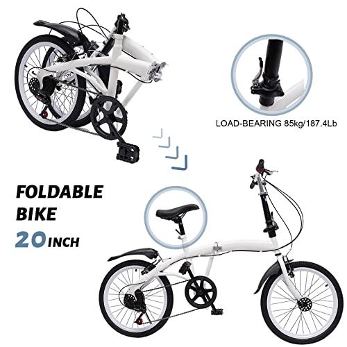 Folding Mountain Bike with 20" Wheels, 7-Speed