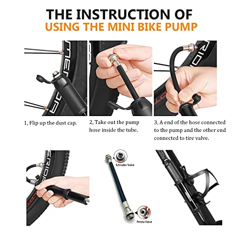 Aluminum Mini Bike Pump - 120PSI