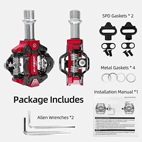 Dual-Sided Lightweight MTB Clipless Pedals with Cleats