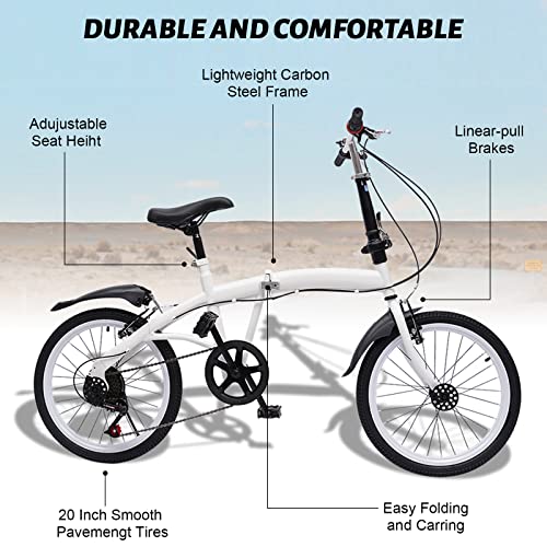 Folding Mountain Bike with 20" Wheels, 7-Speed
