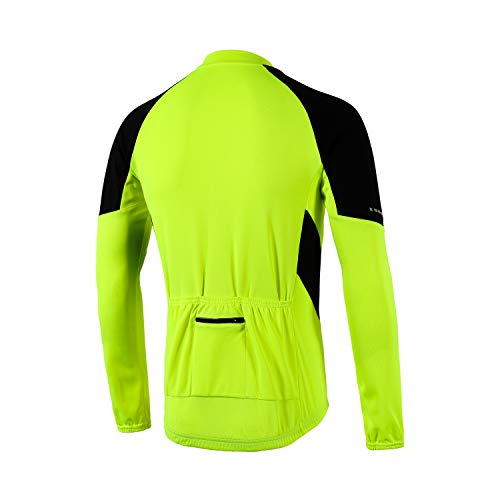 BERGRISAR Men's Long Sleeve Cycling Jersey (Yellow/Large)