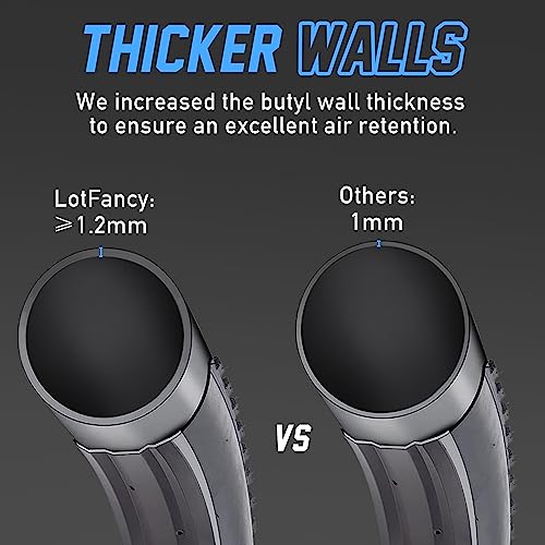 LotFancy 28" 700x35/37/38/40/42/43c Bike Tubes, Packof 2, 32mm Schrader Valve, 700c Road Bicycle Tire Tube