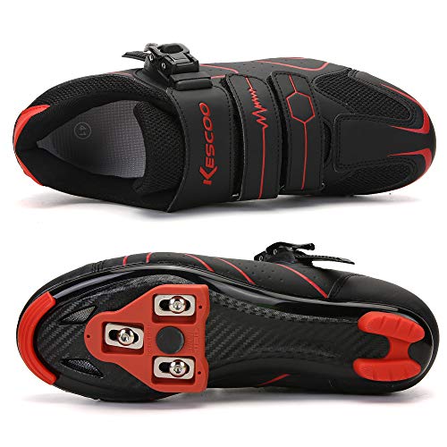 Delta Cleat Unisex Cycling Shoes, Black-Red