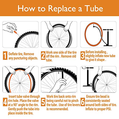 LotFancy 28" 700x35/37/38/40/42/43c Bike Tubes, Packof 2, 32mm Schrader Valve, 700c Road Bicycle Tire Tube