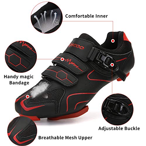 Delta Cleat Unisex Cycling Shoes, Black-Red