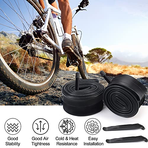 LotFancy 28" 700x35/37/38/40/42/43c Bike Tubes, Packof 2, 32mm Schrader Valve, 700c Road Bicycle Tire Tube