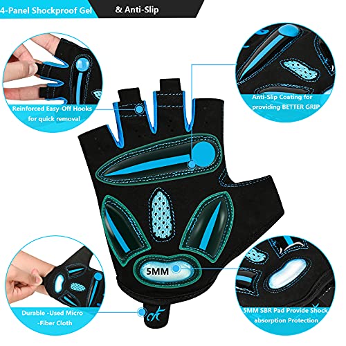 Breathable Gel Padded Cycling Gloves for Men/Women - Blue