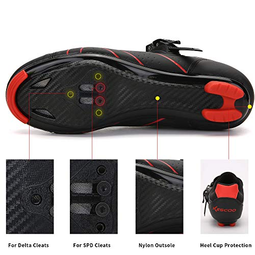 Delta Cleat Unisex Cycling Shoes, Black-Red