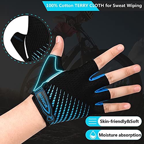 Breathable Gel Padded Cycling Gloves for Men/Women - Blue