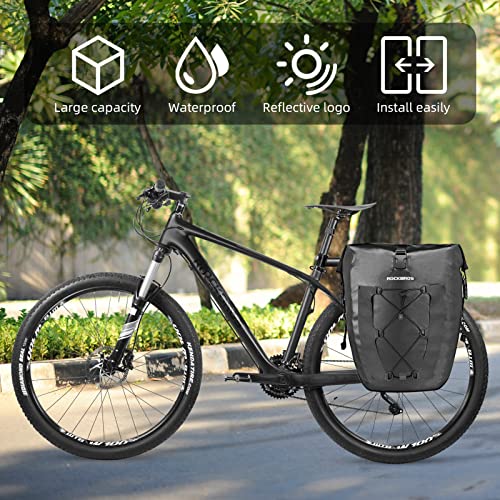 ROCKBROS Waterproof Bike Panniers - Black (x2)