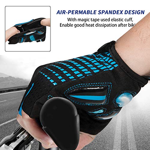Breathable Gel Padded Cycling Gloves for Men/Women - Blue