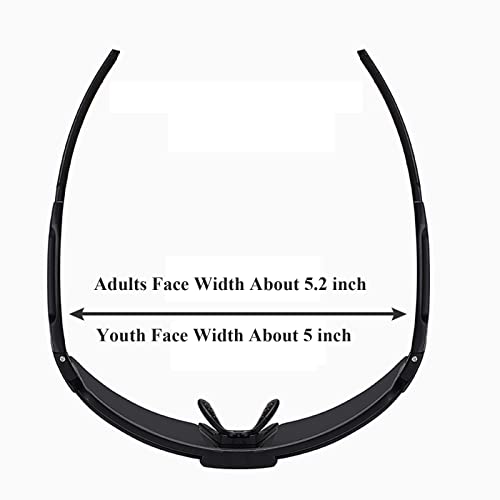 OMEKOL Polarized Sports Sunglasses Cycling Glasses UV400 Mountain Bike Goggles MTB Riding Bicycle Eyewear Men Women Baseball Running Fishing Golf Outdoor - Black Frame/Black Lens