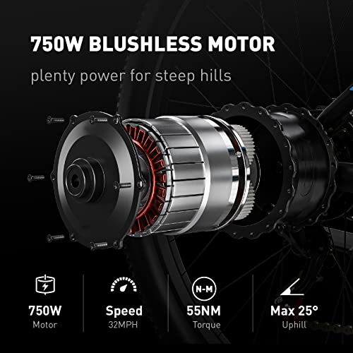 High-Powered Electronic Mountain Bike - 21 Speeds