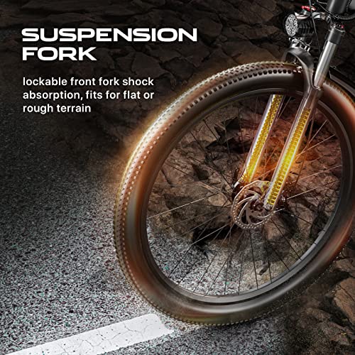 High-Powered Electronic Mountain Bike - 21 Speeds