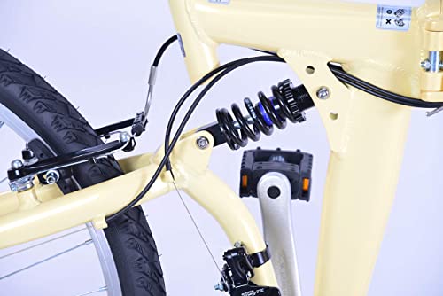 Columba 26" Folding Bike - 18 Speed Cream
